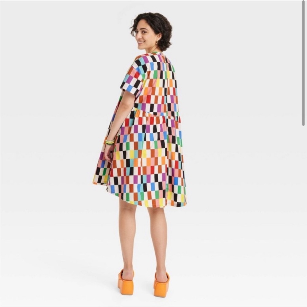 Checkered Colorful Dress-size medium